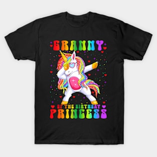 The Birthday Princess Dabbing Rainbow Unicorn Girl T-Shirt